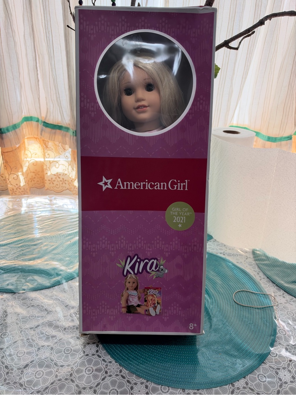American Girl Kira Doll Pink and Purple Box Blonde Hair